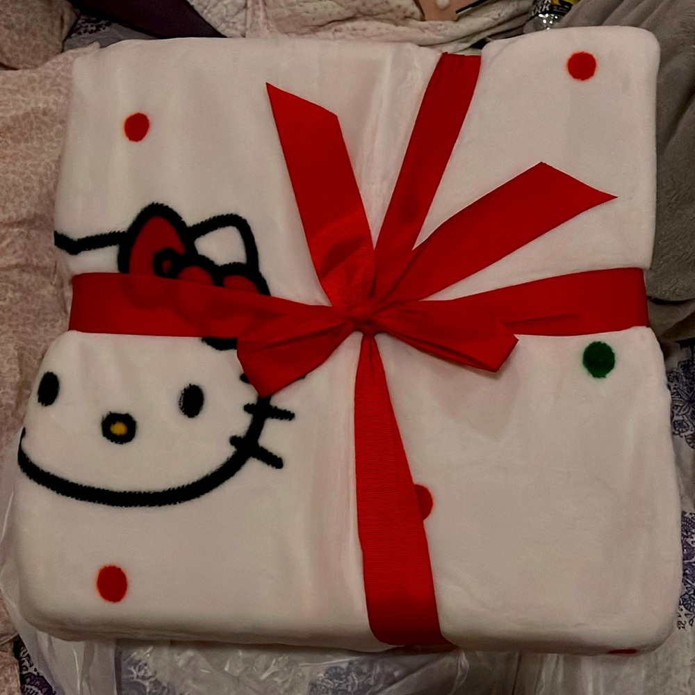 Hello Kitty Christmas Sherpa Blanket